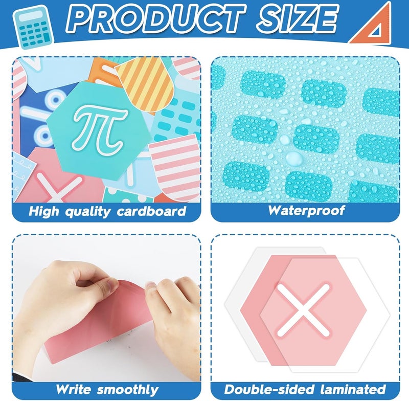 gisgfim Math Bulletin Board Decorations Be a Problem Solving Paper Cutouts Mathematics Symbol Math Signs Bulletin Board Set for Classroom Elementary Preschool Back to School Wall Door Decor Supplies - Image 3